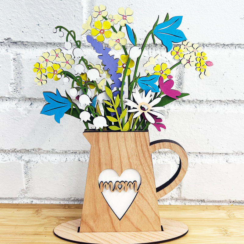 Flowers for Mom Wooden Flower Holder Card // Personalized Mother's Day –  Fox & Scout Designs